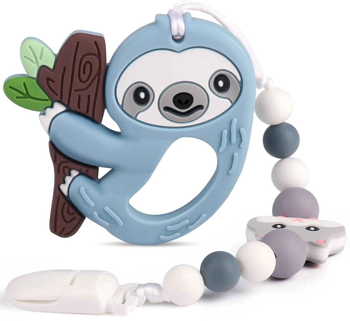 Silicone Baby Teething Toys with Pacifier Clip Holder Set E86621