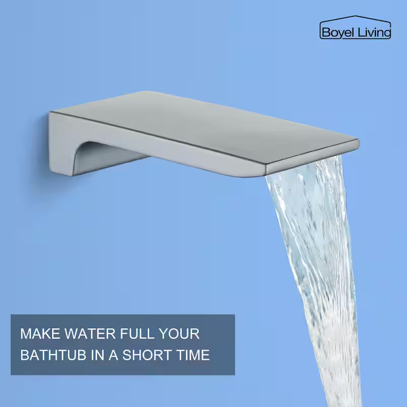 Wall Mount Roman Tub Faucet with Hand Shower Brushed Nickel N6052