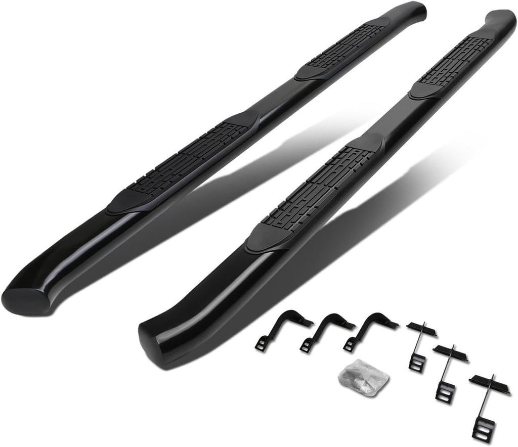 4 Inches Curved Side Step Nerf Bar Running Board, Stainless Steel, Black Powdercoated N98056