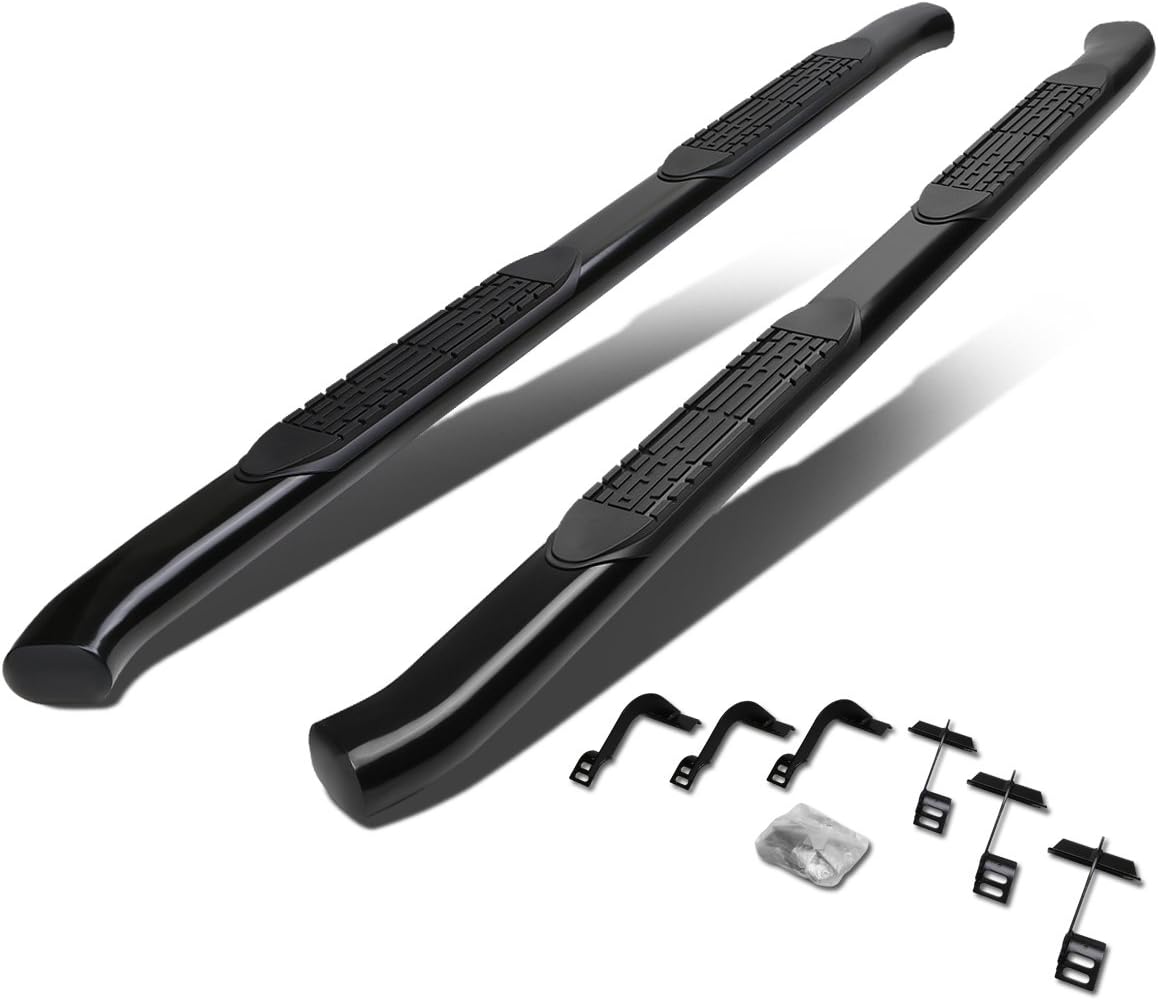 4 Inches Curved Side Step Nerf Bar Running Board, Stainless Steel, Black Powdercoated N98056
