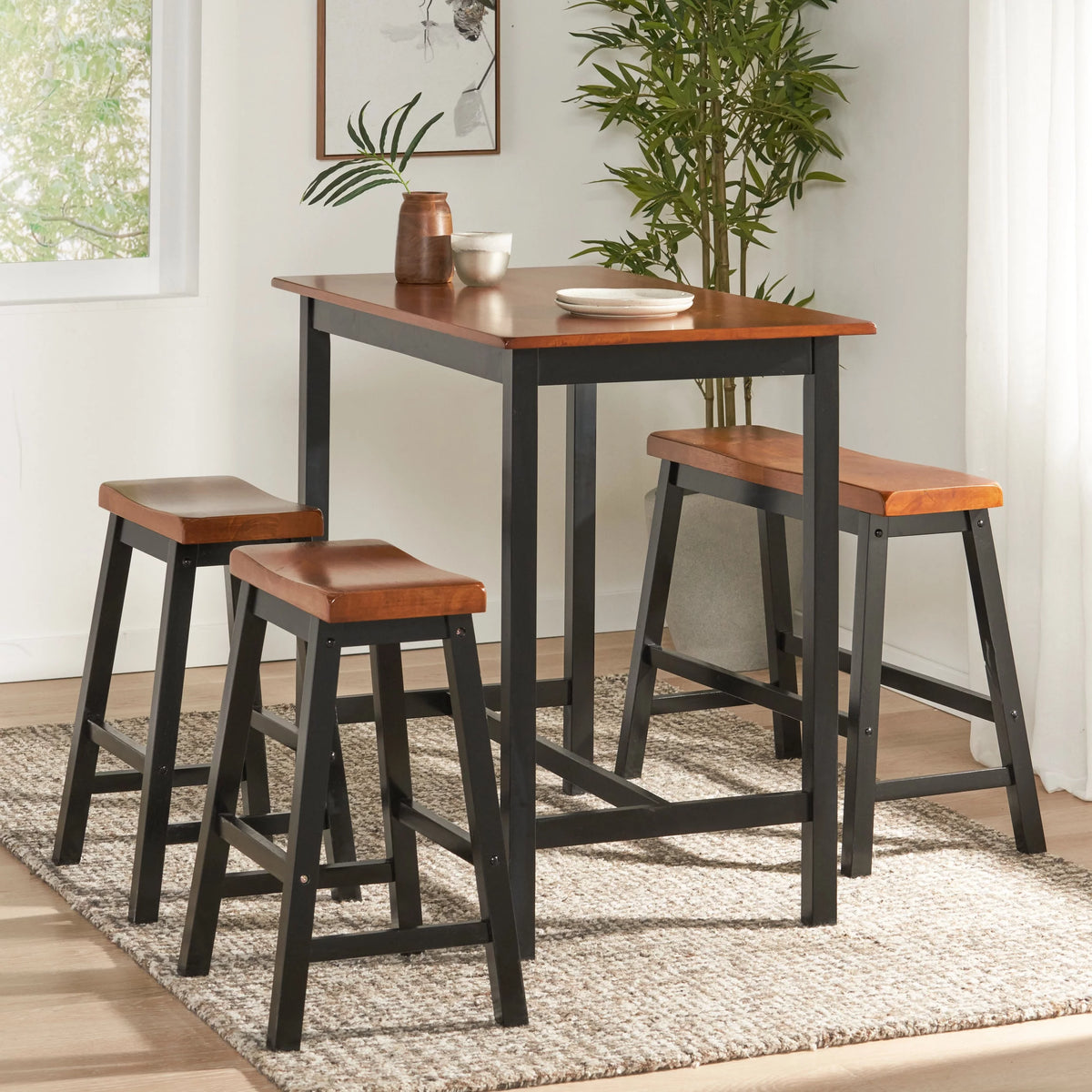 4 Piece Black Wood Dining Set G740775