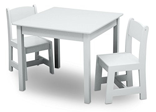 Grey/Blue Kids Wood Table and Chair Set with Toy Organizer D317