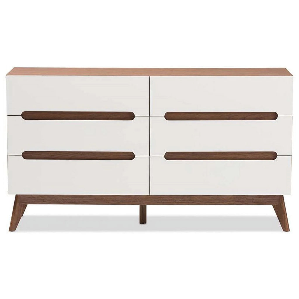 6 Drawer Wooden Double Dresser B4009