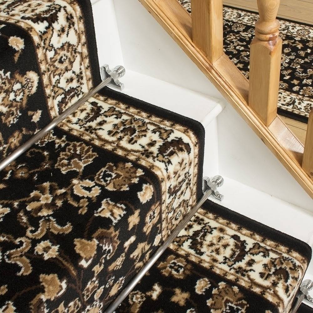 Persian Black Stair Carpet Runner L60065