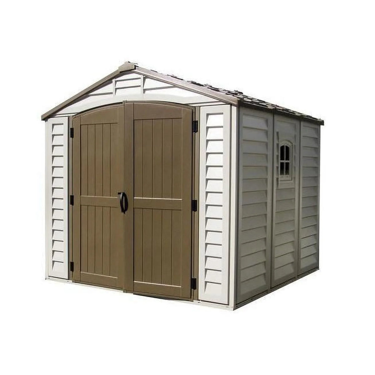 Offwhite/Brown 8x8 Outdoor Storage Shed Z406804