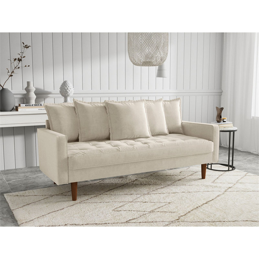 Beige Velvet Upholstered Sofa Z772