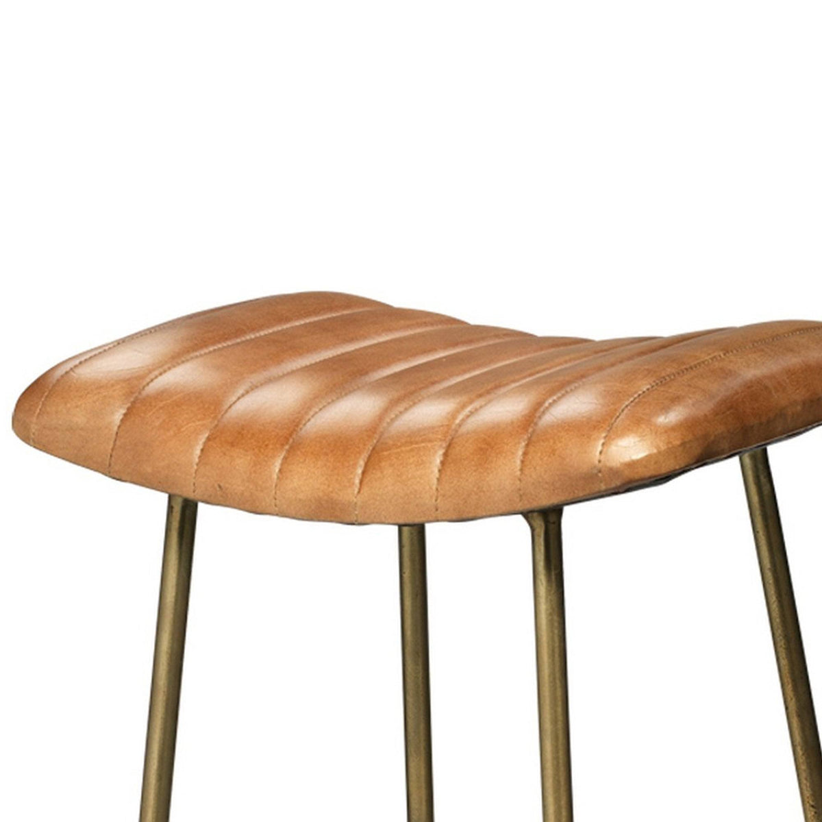 Gold and Brown Leatherette Bar Stool B313