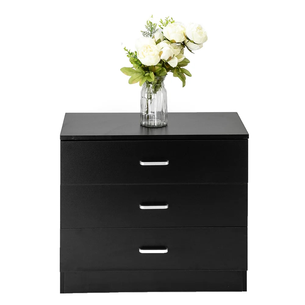 Black 3 Drawer Wood Dresser Z945914