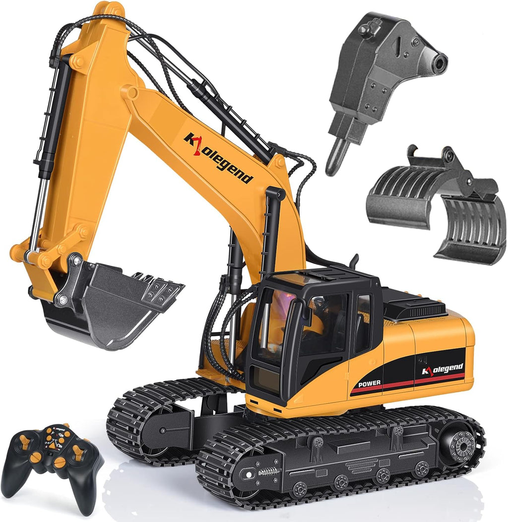 3 in 1 Remote Control Excavator Toy Truck, 15 Channel, Pack of 2 Y408863