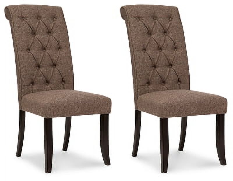 Brownish Gray Tufted Upholstered Armless Dining Chair, Set of 2 D4811
