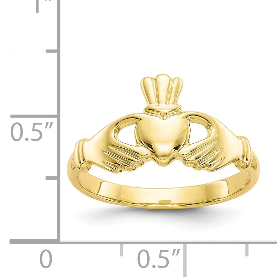 10 Karat Yellow Gold Claddagh Ring X1003