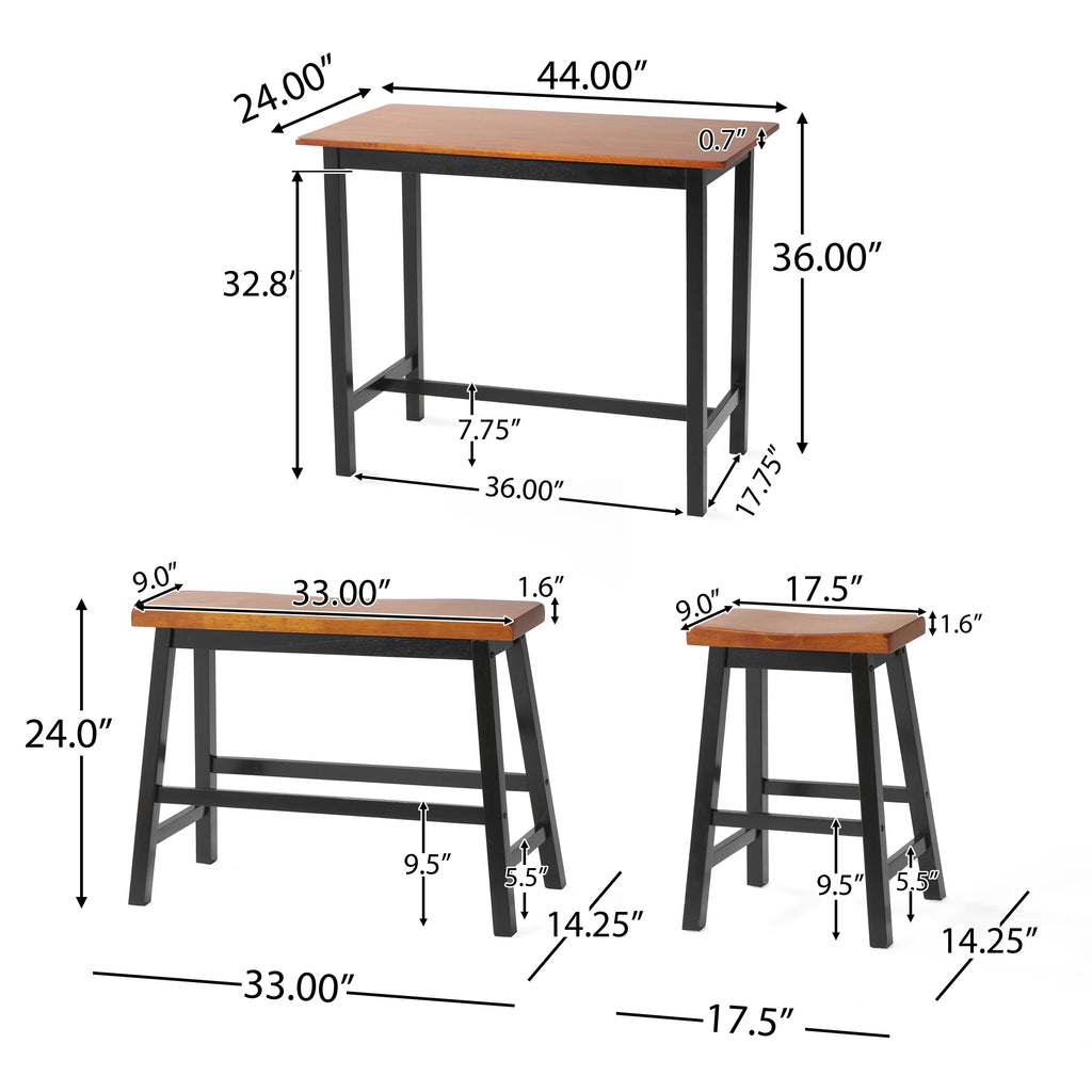 4 Piece Black Wood Dining Set G740775
