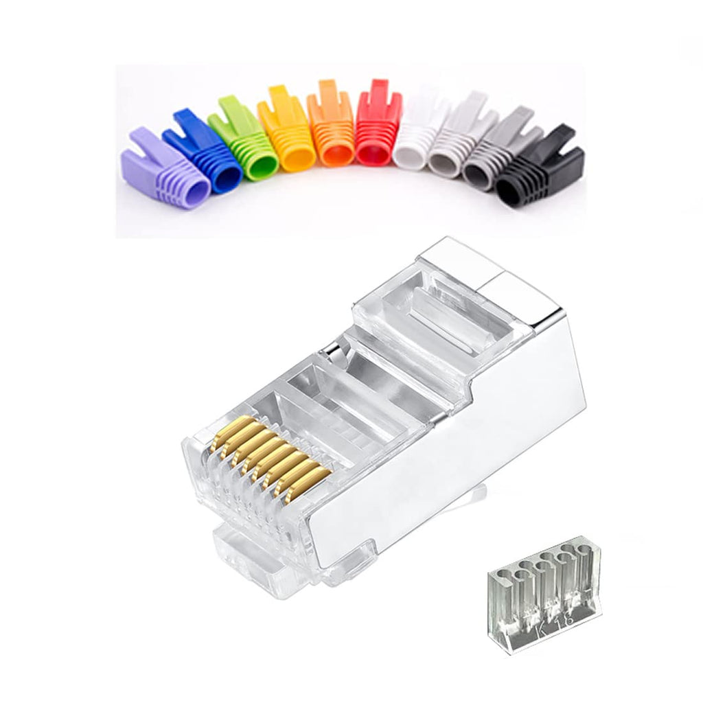 100 Pcs Cat7 RJ45 Metal Shielded Connectors H835155