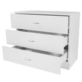 White 3 Drawer MDF Wood Nightstand X8691