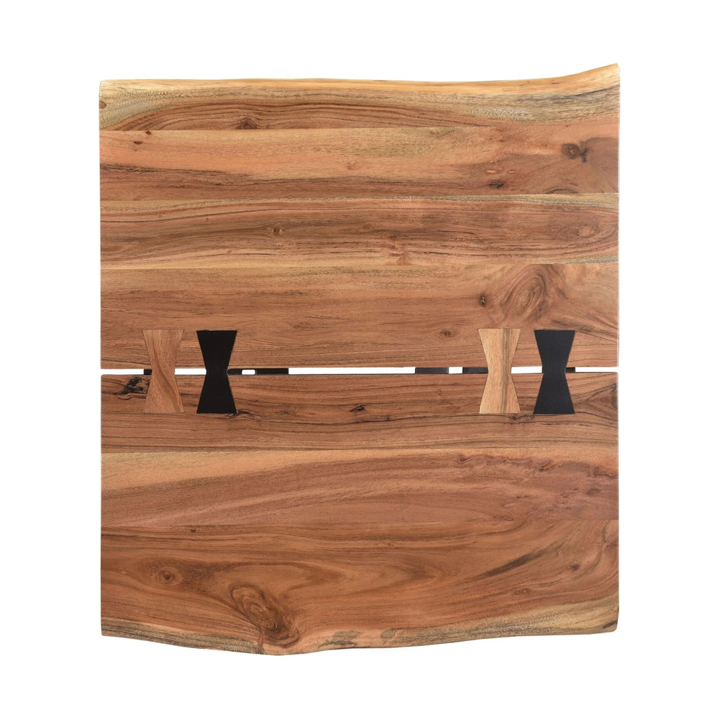 Acacia & Steel End Table T4516