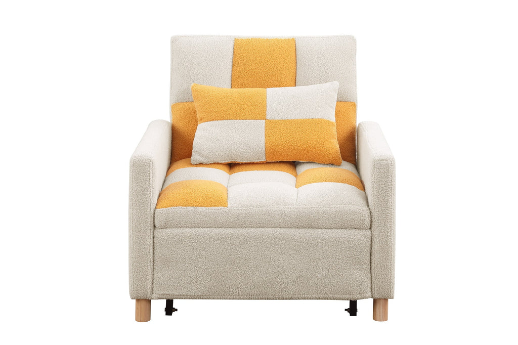 3-in-1 Convertible Sleeper Chair Bed Yellow P2897