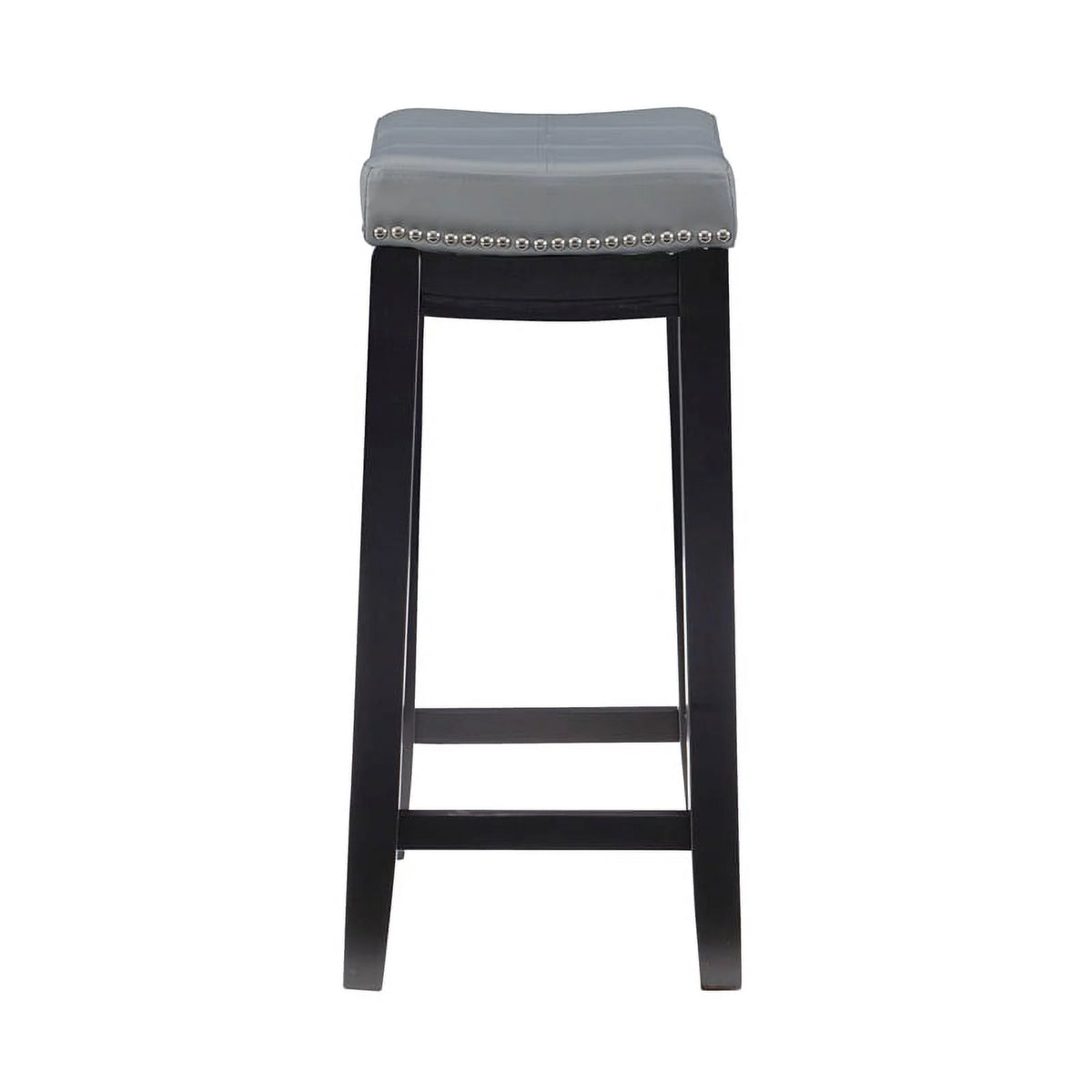 Gray Faux Leather Wood Backless Counter Stool N780697