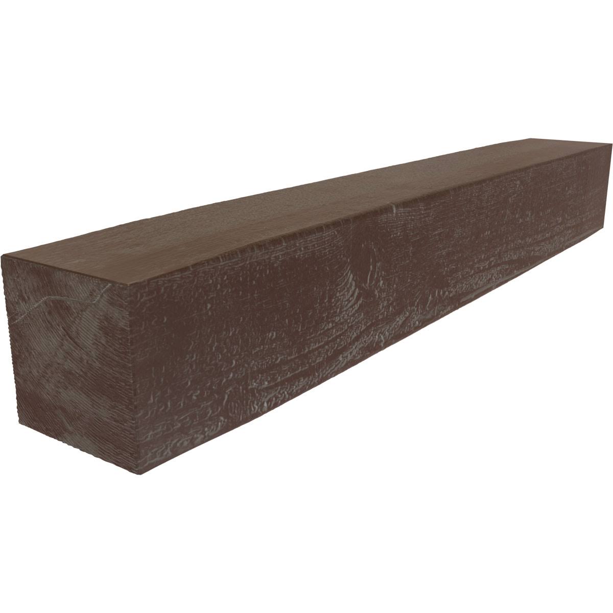 Rough Sawn Faux Wood Fireplace Mantel, Aged Pecan F17449