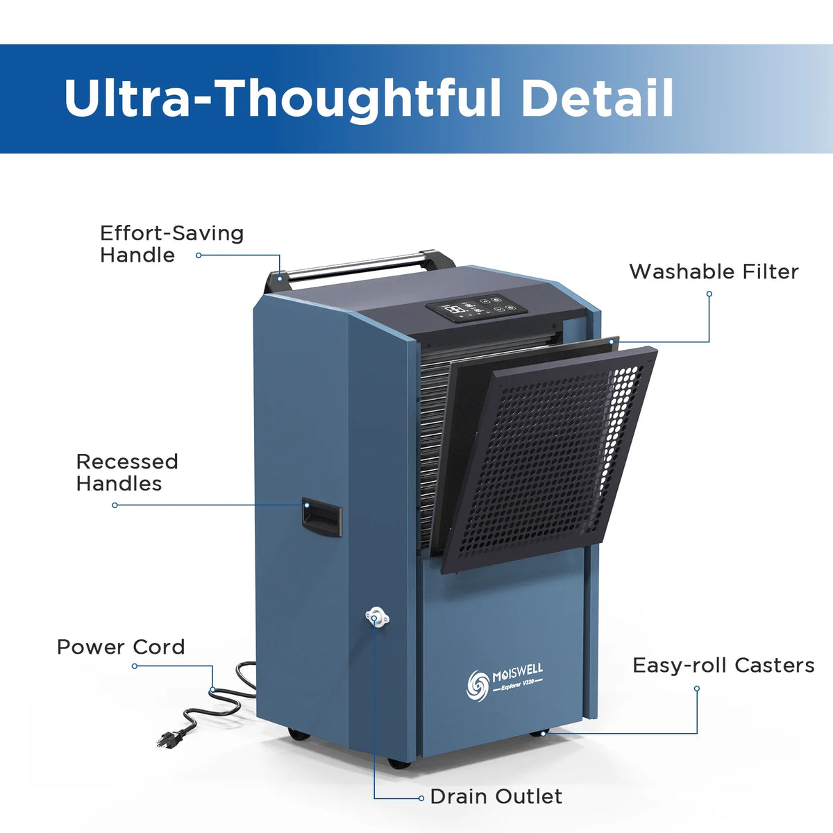 305 Pint Commercial Dehumidifier with Drain Hose T27561
