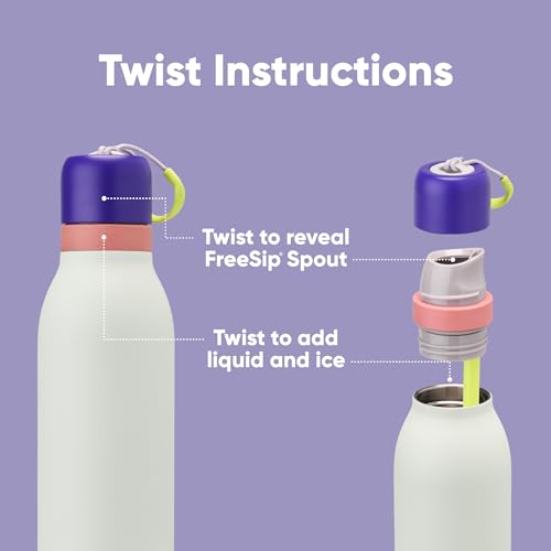 24-oz Insulated Stainless Steel Water Bottle with Straw O816