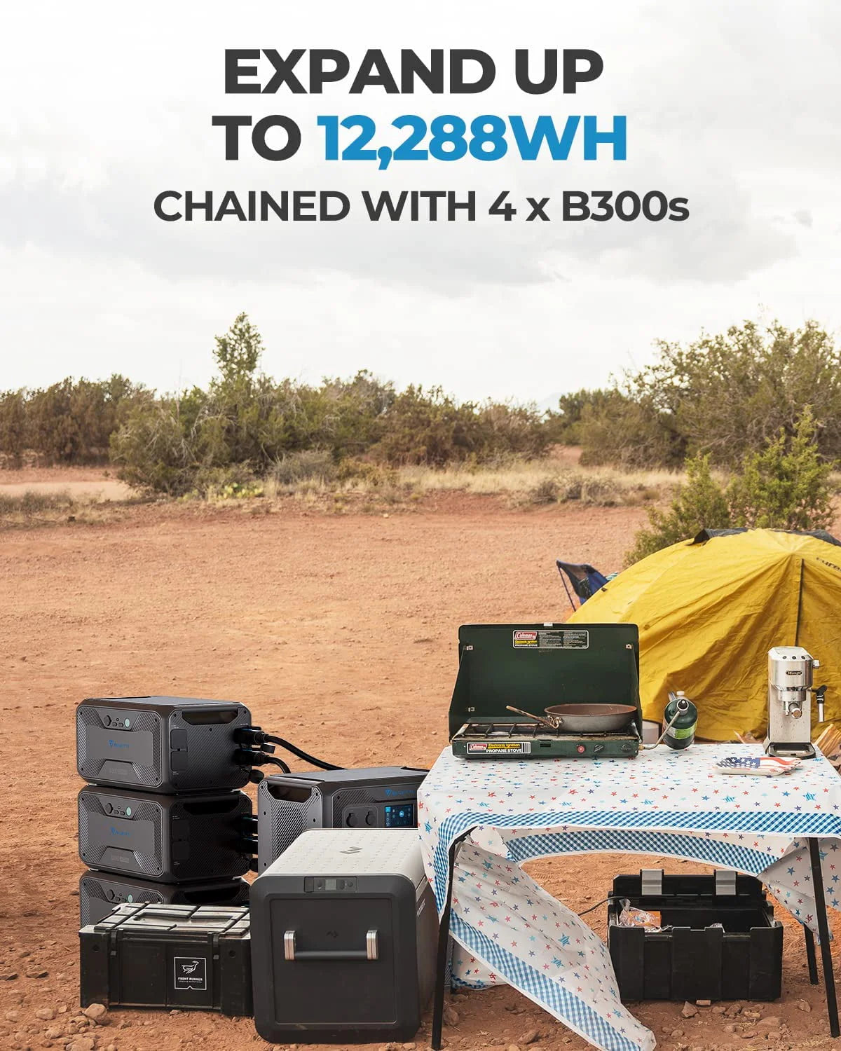 Expandable Power Station 3072Wh Solar Generator 3000W AC Output T54666