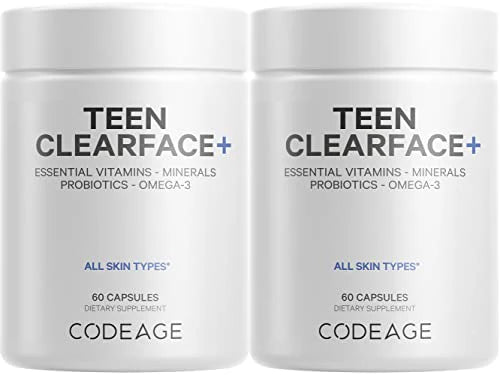 Vitamins A C D3 E Zinc Probiotics L-Lysine Omega-3 Supplement 2 Pack F50748