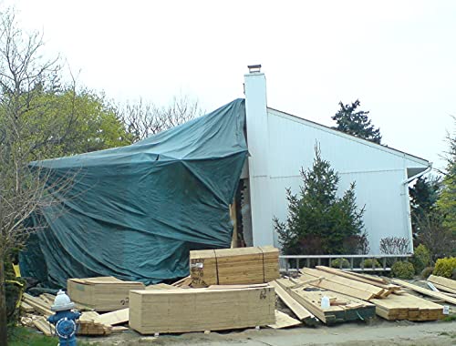 Heavy-Duty 8-mil Reversible Green/Silver Poly Tarp K787