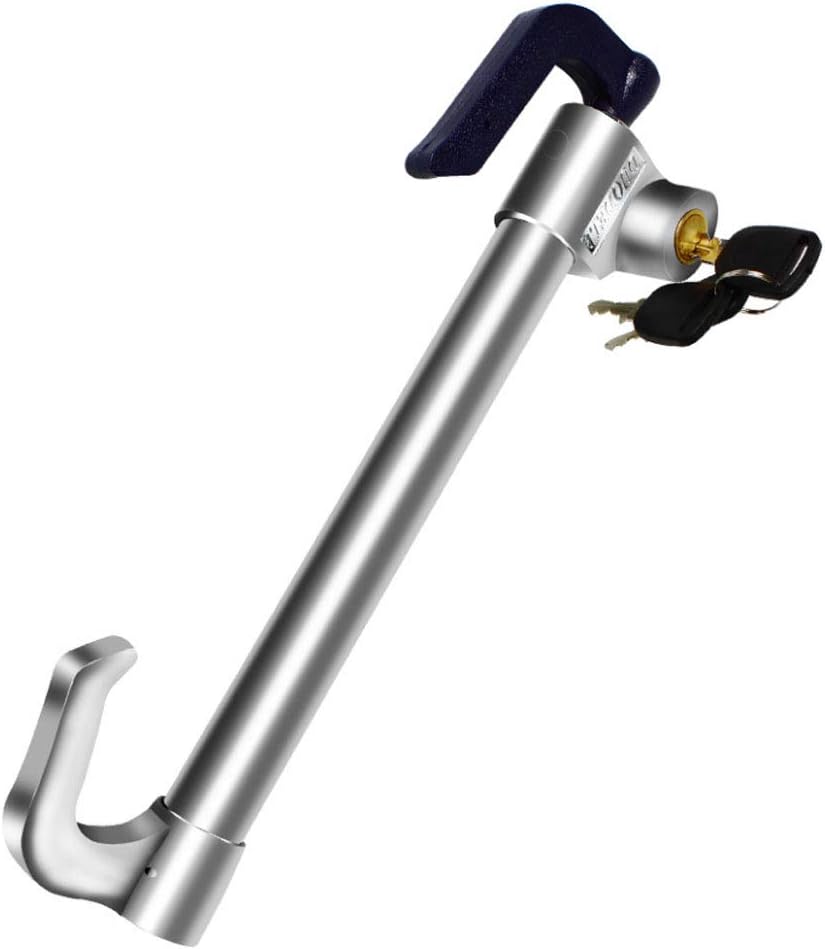 5 Digit Combination Steering Wheel Lock Retractable Double Hook Steel Plastic Blue O843061