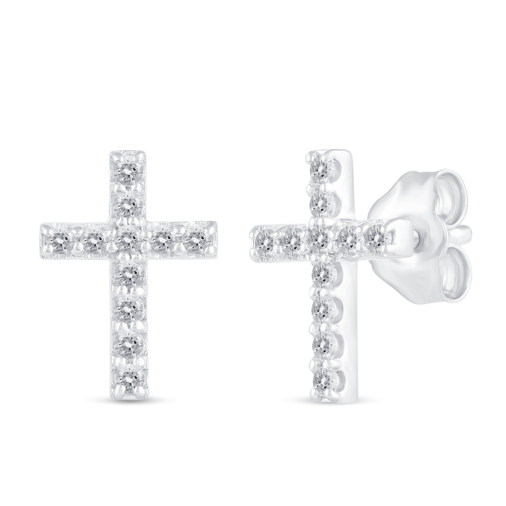 1/4 CTW Real Diamond Stud Earrings in 925 Sterling Silver T7880