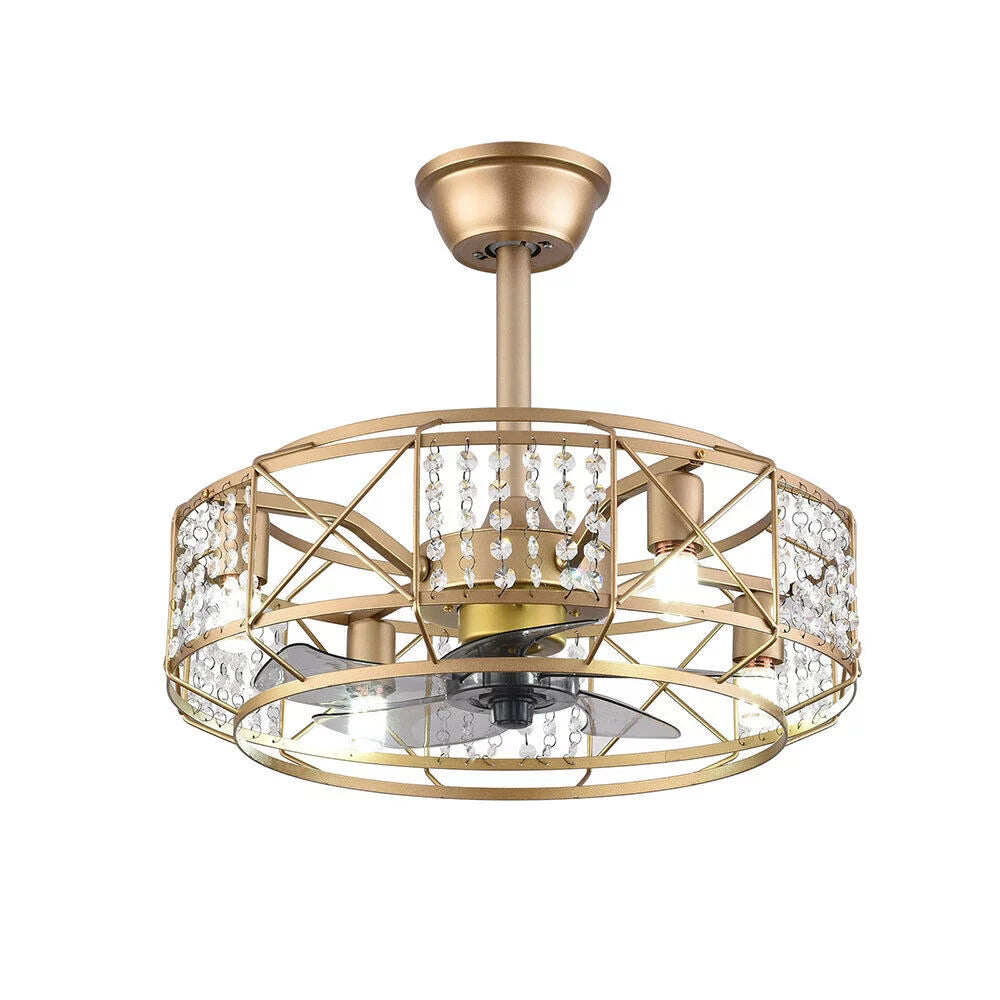 20" Crystal 4 Lights Ceiling Fan L474