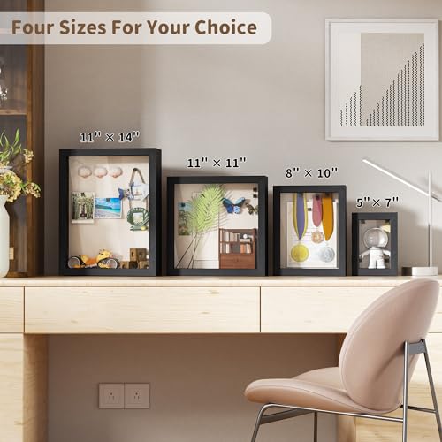 Black 11x11 Shadow Box Frame with Glass Door N22847