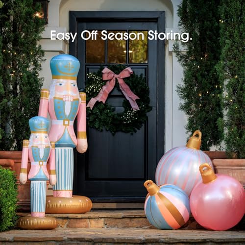 3.5 FT Giant Inflatable Pink Nutcracker Christmas Decor V347489
