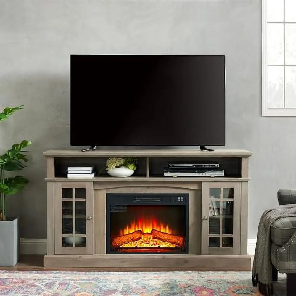 58'' TV Stand with 24.5'' Electric Fireplace Y48934