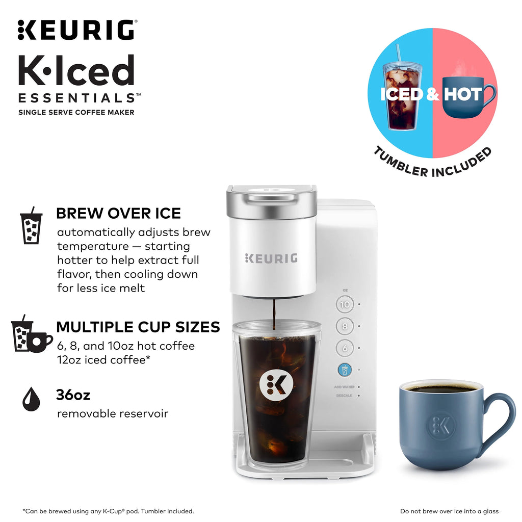 White Iced and Hot Single-Serve Coffee Maker V873