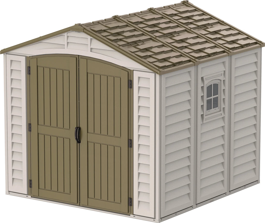 Offwhite/Brown 8x8 Outdoor Storage Shed Z406804