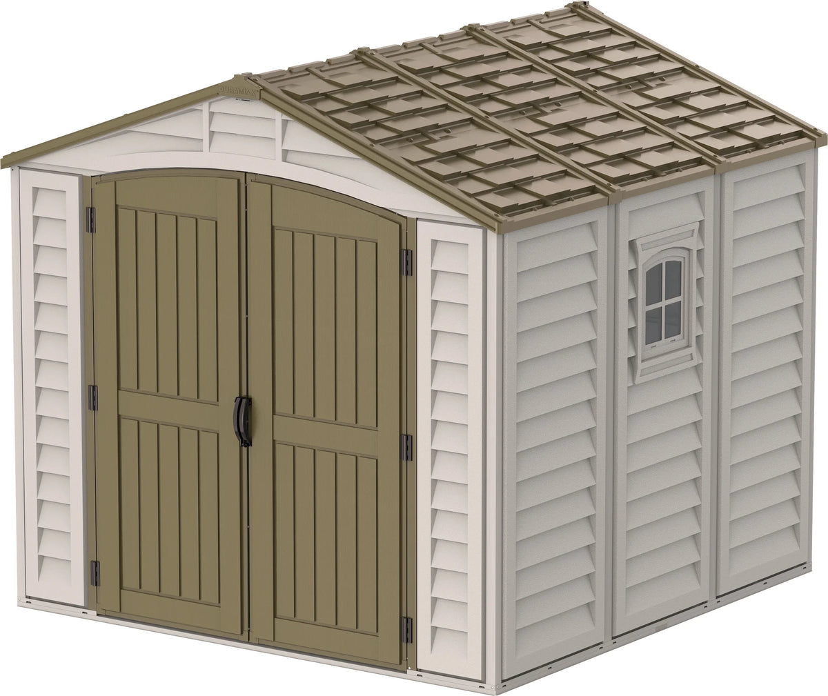 Offwhite/Brown 8x8 Outdoor Storage Shed Z406804