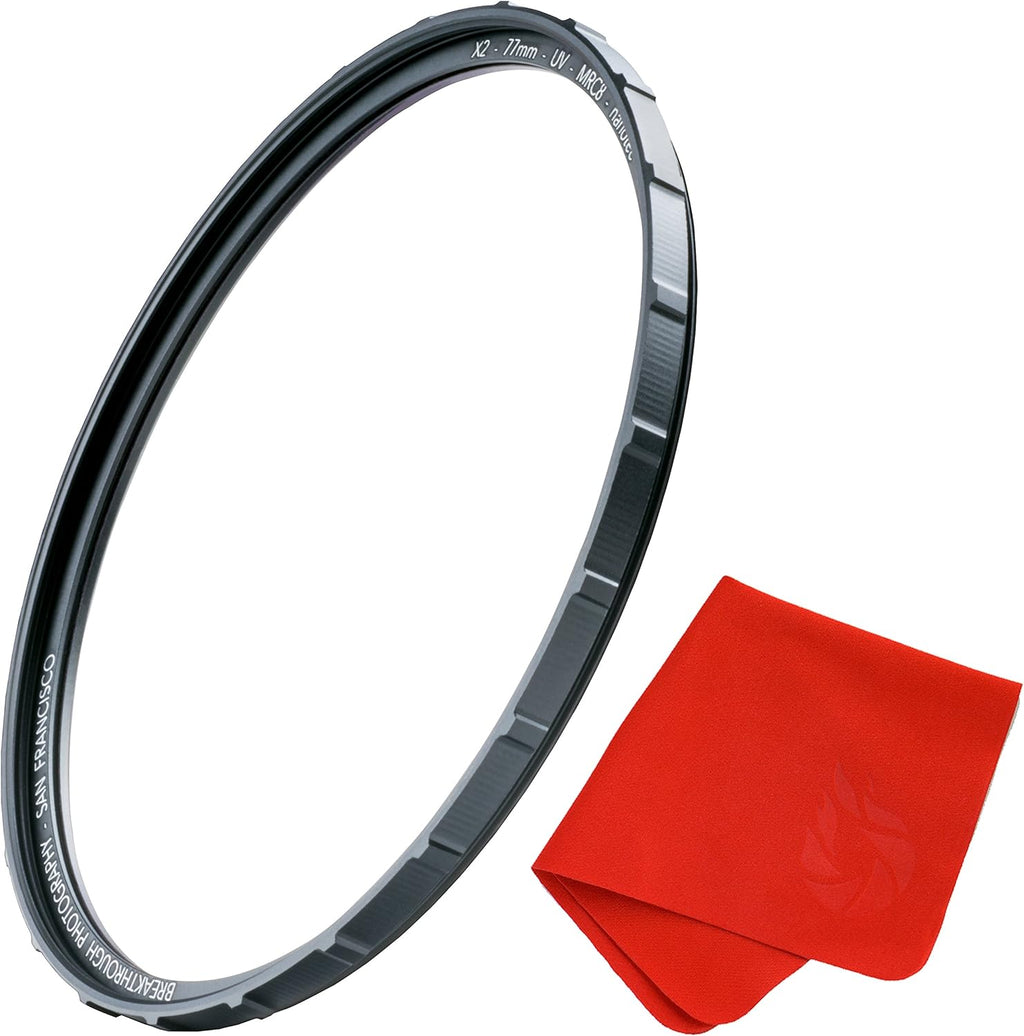 52mm X2 UV Filter for Camera Lenses with Lens Cloth, Pack of 2 L74178