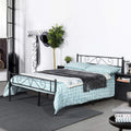 Queen Size Metal Platform Bed Frame with Headboard S932605