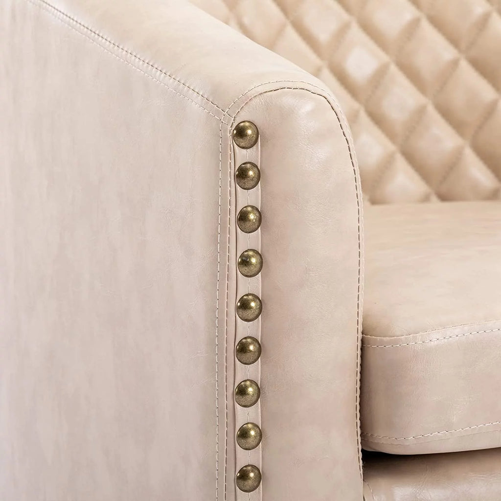 Leather Club Chair with Ottoman I1710