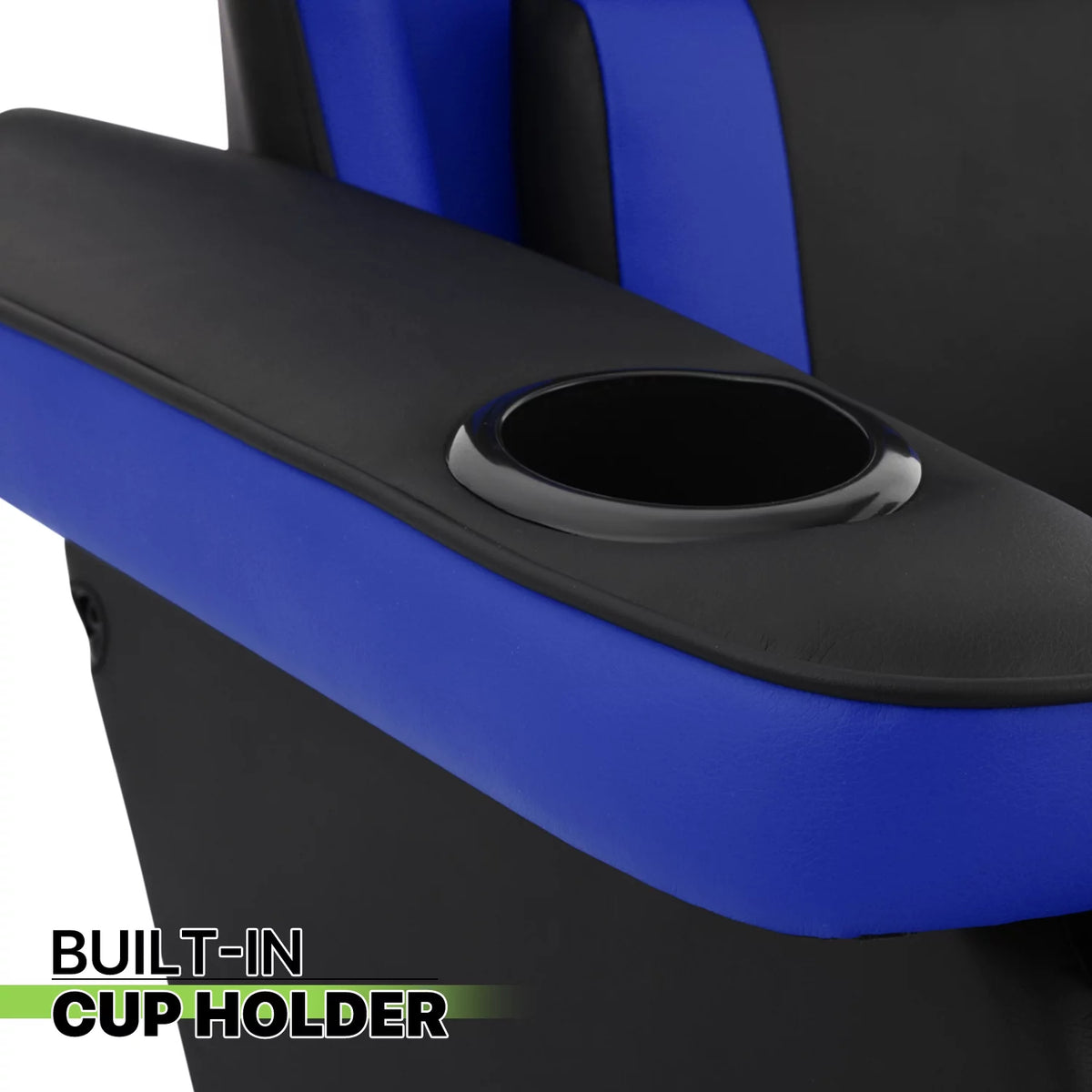 Blue Leather Gaming Recliner Chair with Cup Holder H9351