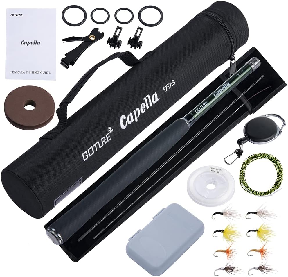 12FT 30T Carbon Fiber Telescopic Fly Fishing Rod Kit X91639