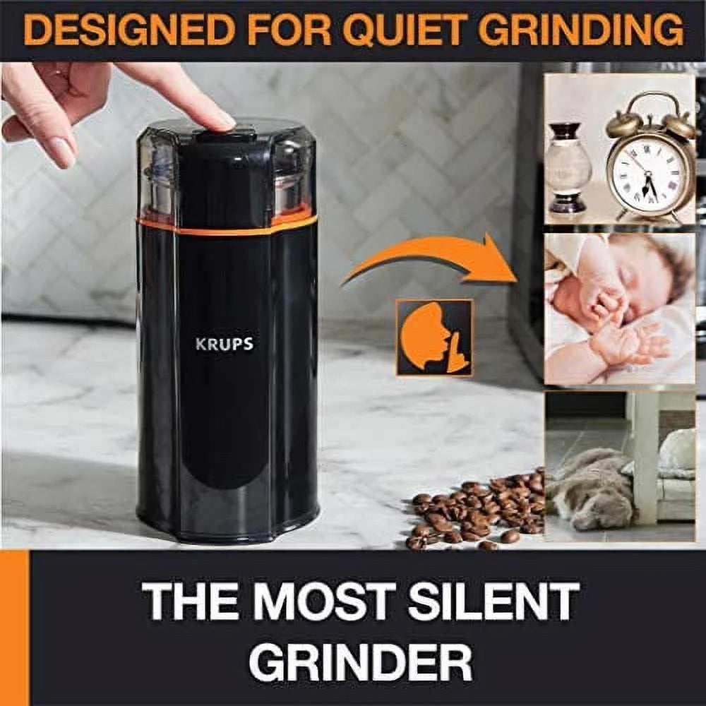Black Coffee and Spice Grinder 12 Cup 175 Watts Removable Bowl H434