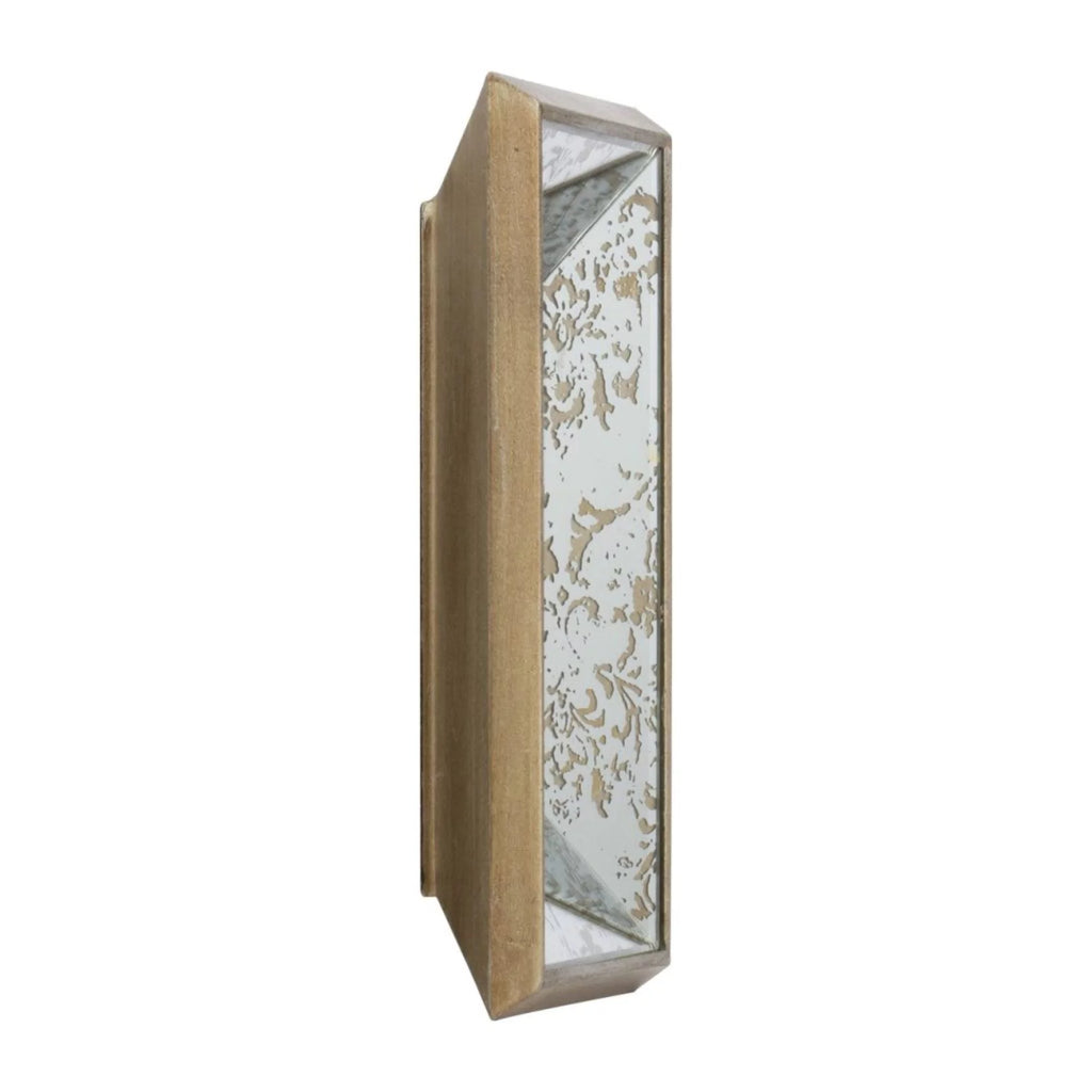 12" Brown and Silver Wooden Framed Rectangular Hanging Mirror J69353