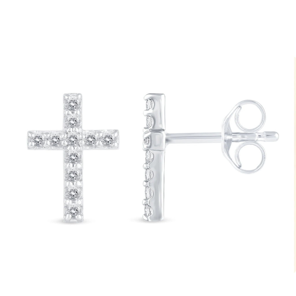 1/4 CTW Real Diamond Stud Earrings in 925 Sterling Silver T7880