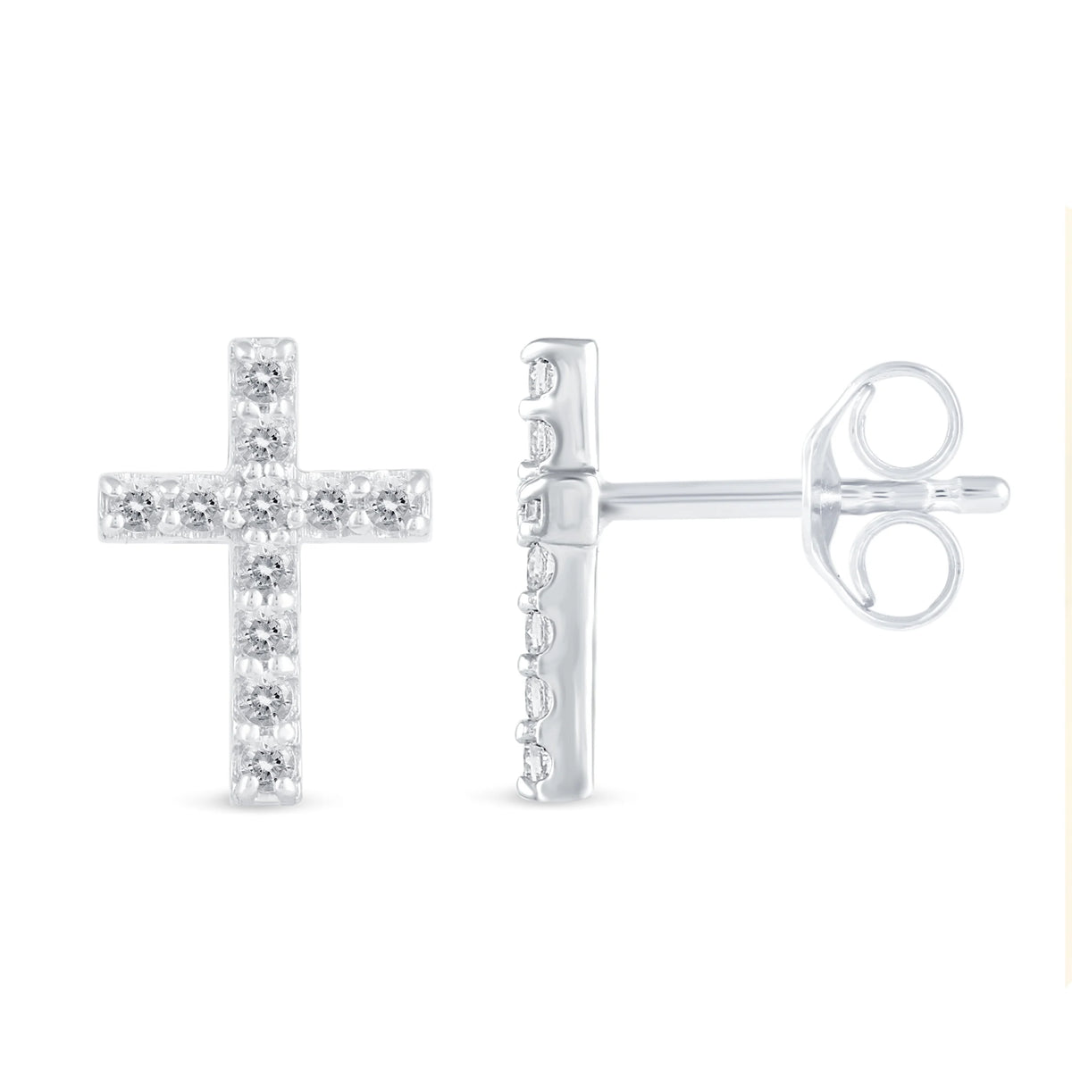 1/4 CTW Real Diamond Stud Earrings in 925 Sterling Silver T7880