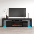 High Gloss Fireplace TV Stand with Storage Cabinets I583