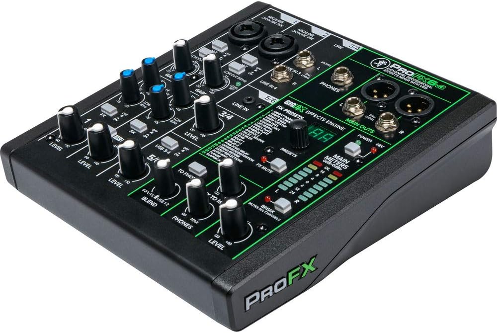 6-Channel Mixer with Built-In FX and Mixer Bag H6148