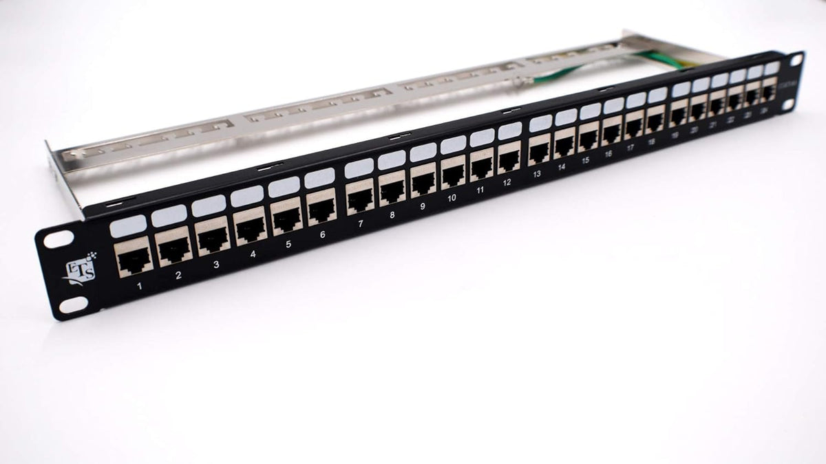 24-Port CAT6A FTP Shielded 1U Patch Panel V384