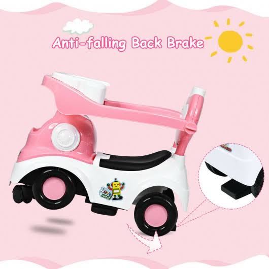 Pink Ride on Push Car with Music Box & Horn I52153