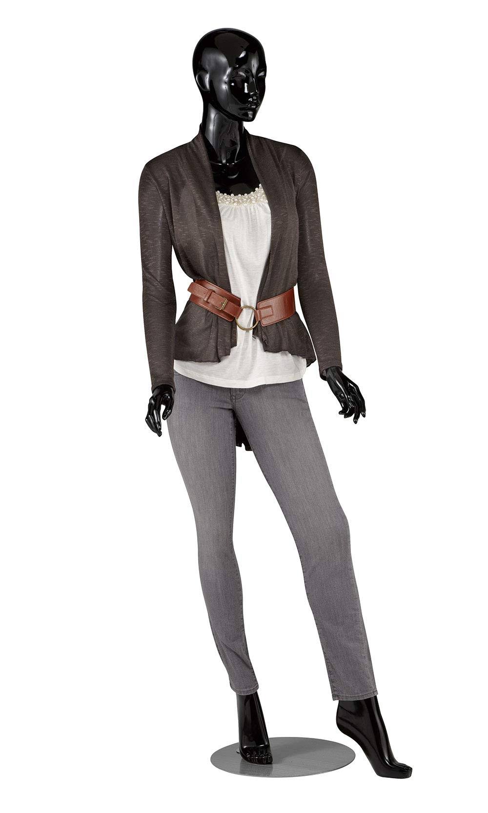 Glossy Black Fiberglass Mannequin with Base T59706